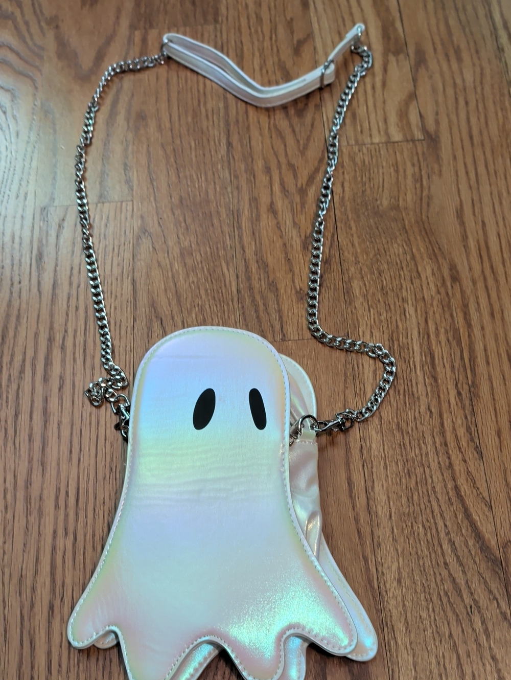 Iridescent Ghost Crossbody Bag for Kids - White
